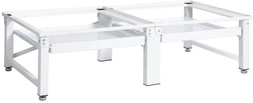 Washing Machine and Dryer Base with Pull-out Shelves, White - Plinth - Main image